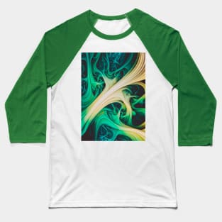 Tundara II. Sea-Green Abstract Art Baseball T-Shirt